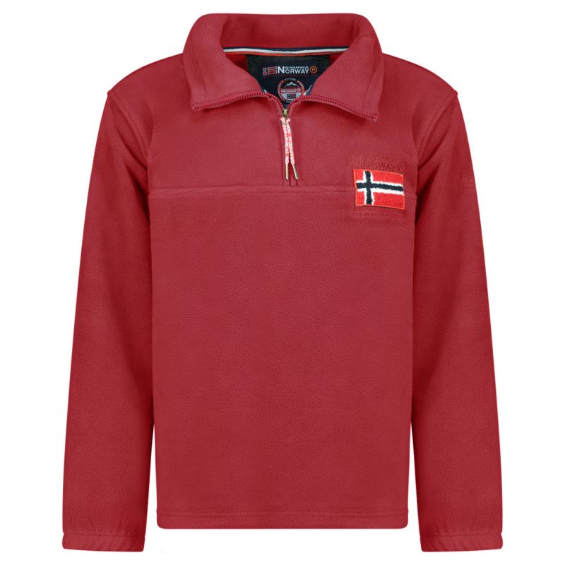 Geographical Norway TEQUATEUR BURGUNDY DB MEN 233 Men's Fleece Jacket (WZ6696H/GN-BURGUNDY)