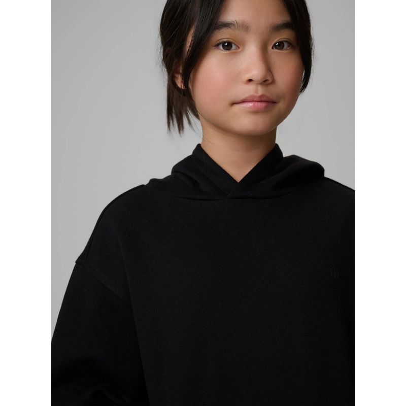 Girls' loose sweatshirt with hood 4F 4FJRMM00TSWSF2714-20S