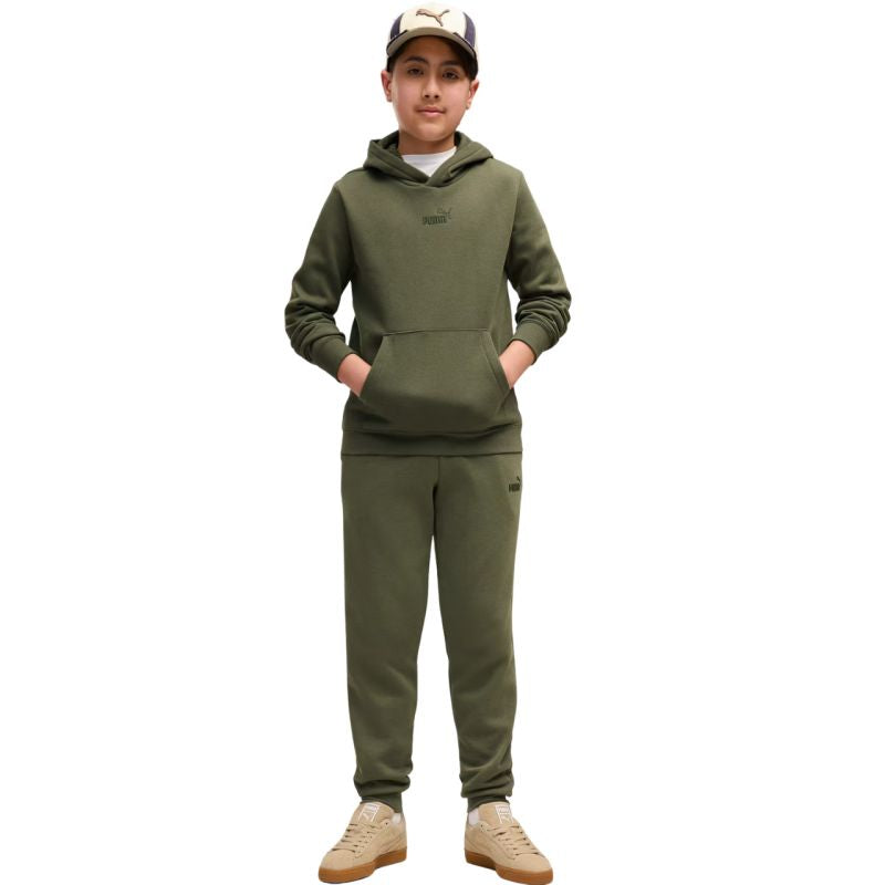 Puma ESS Small No. 1 Logo Centered Hoodie for Kids Khaki 692976 86