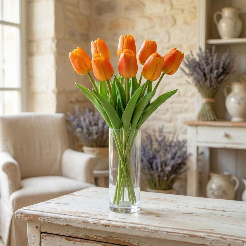 ORANGE TULIP 31CM LIFE-LIKE SPRING DECORATION Home and Garden/Equipment Your Sports Performance