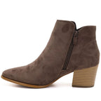Women’s brown suede heeled ankle boots M.Daszyński MR2624-1