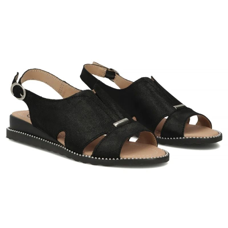 Women's black leather sandals Filippo DS4470 Filippo
