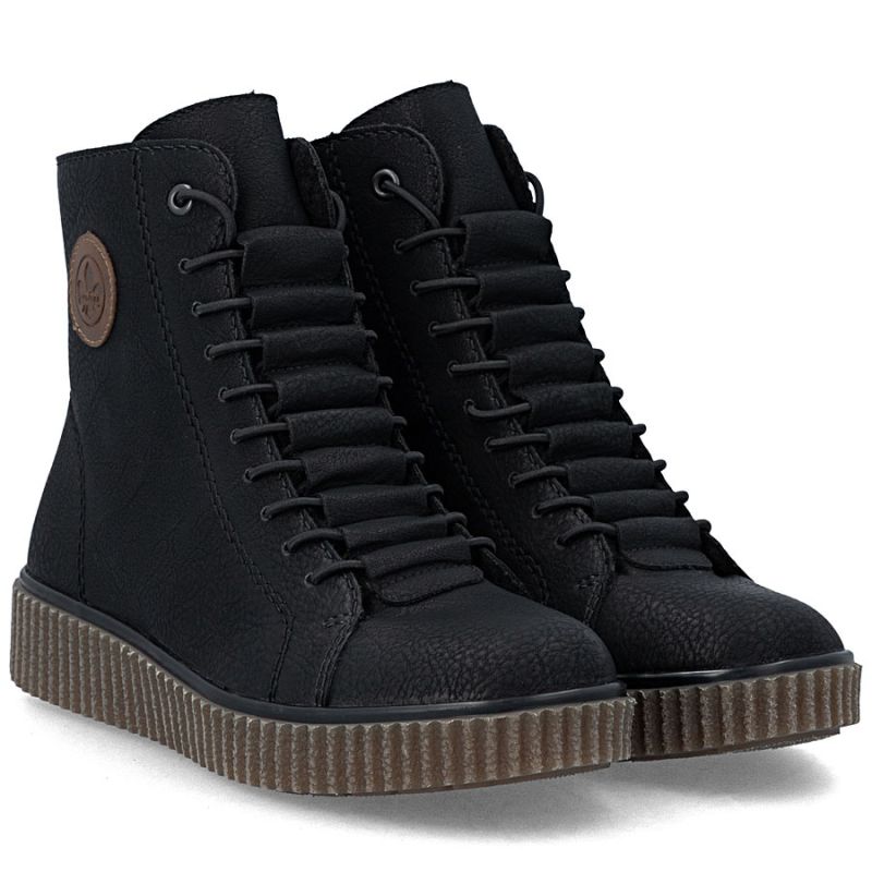 Women's insulated platform ankle boots black Rieker Y4308-00