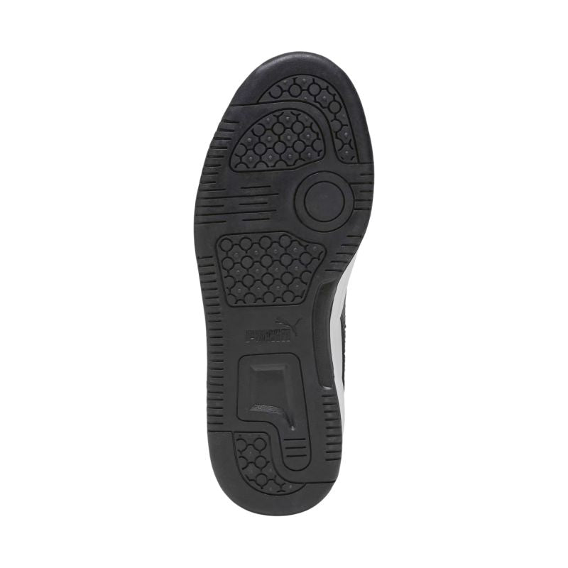 Puma Rebound V6 Lo Mid kids' shoes white and black 393833 01 Puma