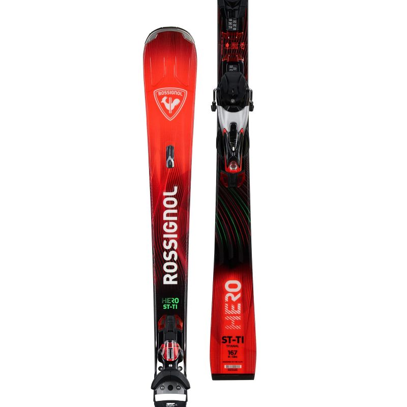 Rossignol Hero ST Ti Skis + LOOK Spx 14 Konect Gw B80 Silver Red Bindings