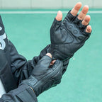 Rockbros 16220006002 M leather motorcycle gloves - black Rockbros