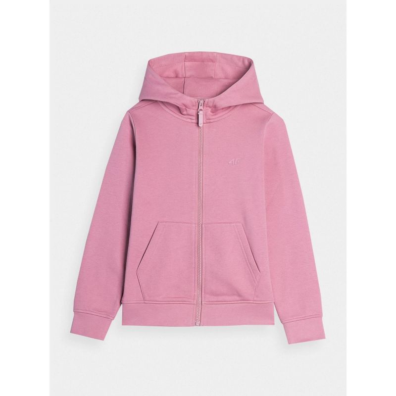 Girls' sweatshirt with a hood, 4F Junior *Kategoria tymczasowa Your Sports Performance