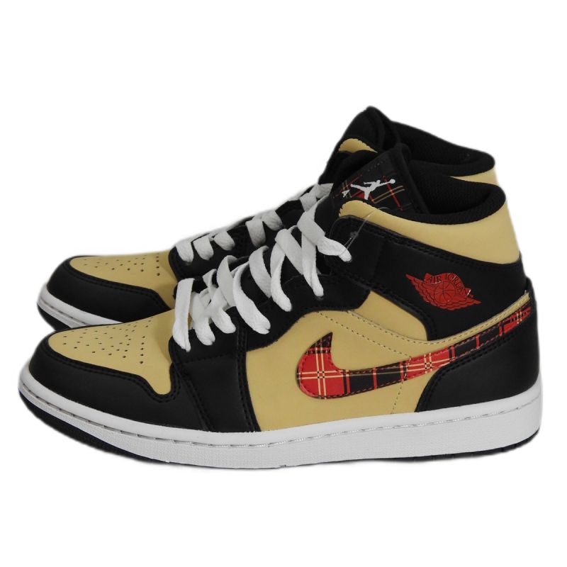 Original Air Jordan 1 Mid Tartan Swoosh Men's Sneakers - DZ5329-001 AIR Jordan