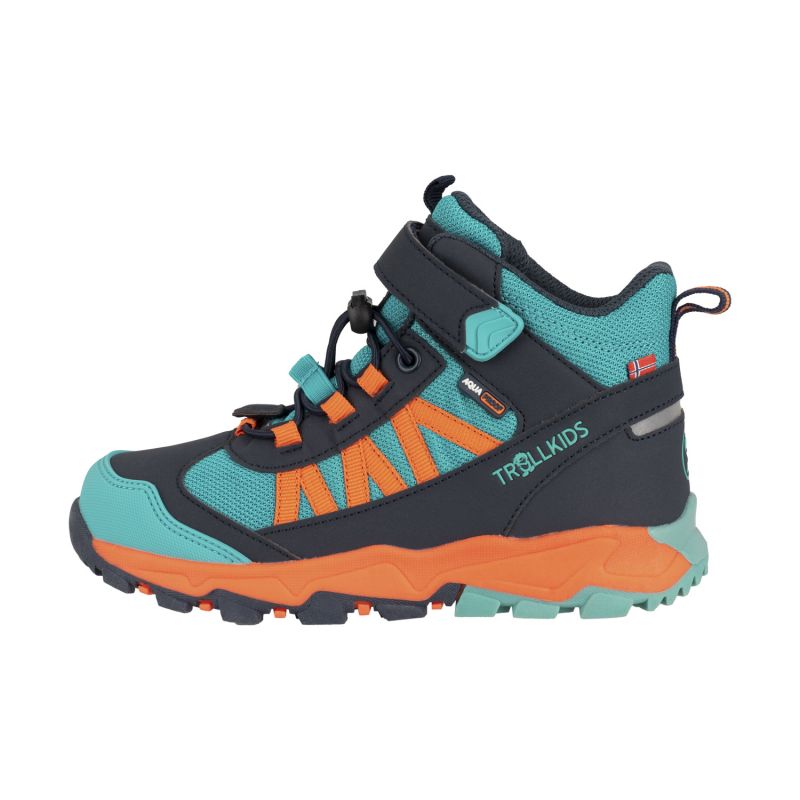 Trollkids Kids Tronfjell Hiker Mid Waterproof Hiking Shoes for Boys/Girls Atlantic Blue/Dark Navy/Glow Orange (476-197) In preparation Your Sports Performance
