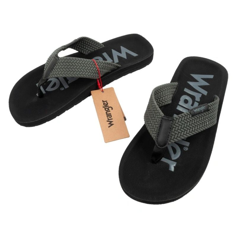 Wrangler men's Zane Flipflop shoes, gray flip-flops Wrangler