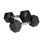 HEX 2x7 kg rubber-coated cast iron dumbbells REBEL ACTIVE To be categorized Your Sports Performance