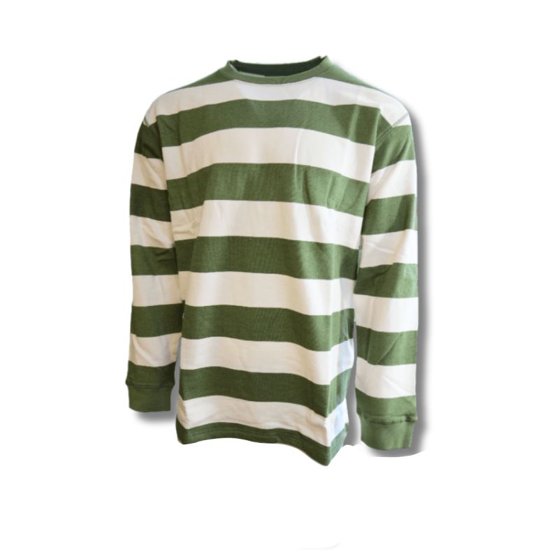 Taikan Everything Striped Longsleeve Crew Sweatshirt Green - 1306004.GRN Taikan