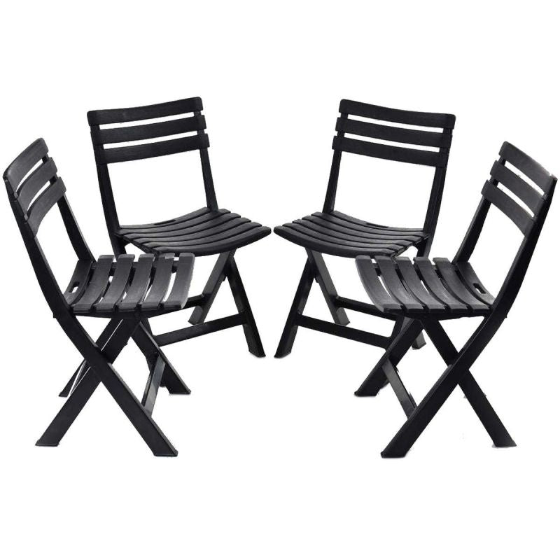 SET OF 4 FOLDABLE PLASTIC CATERING CHAIRS KOMODO ANTHRACITE Home and Garden/Garden Your Sports Performance