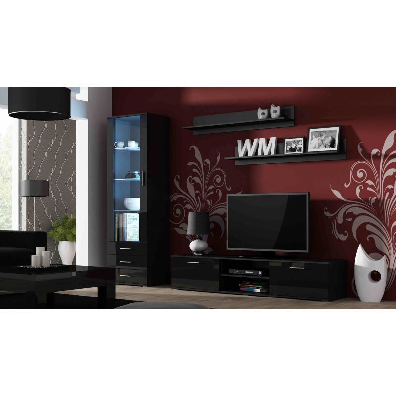 SOHO S1 display cabinet black/gloss black Bufety i witryny/Bufety i witryny na drewnianej podstawie Your Sports Performance