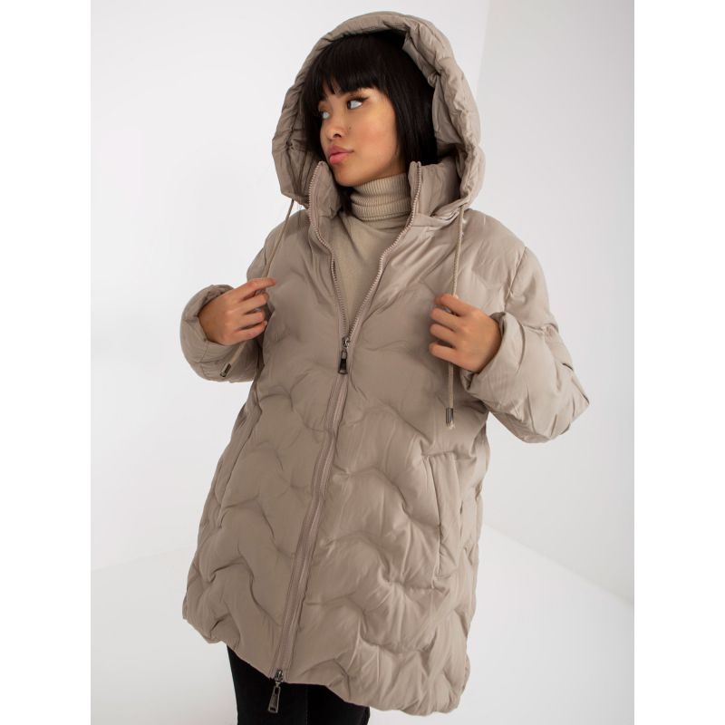 Beige down winter jacket with hood (NM-KR-P22-6632-62.00P) In preparation Your Sports Performance