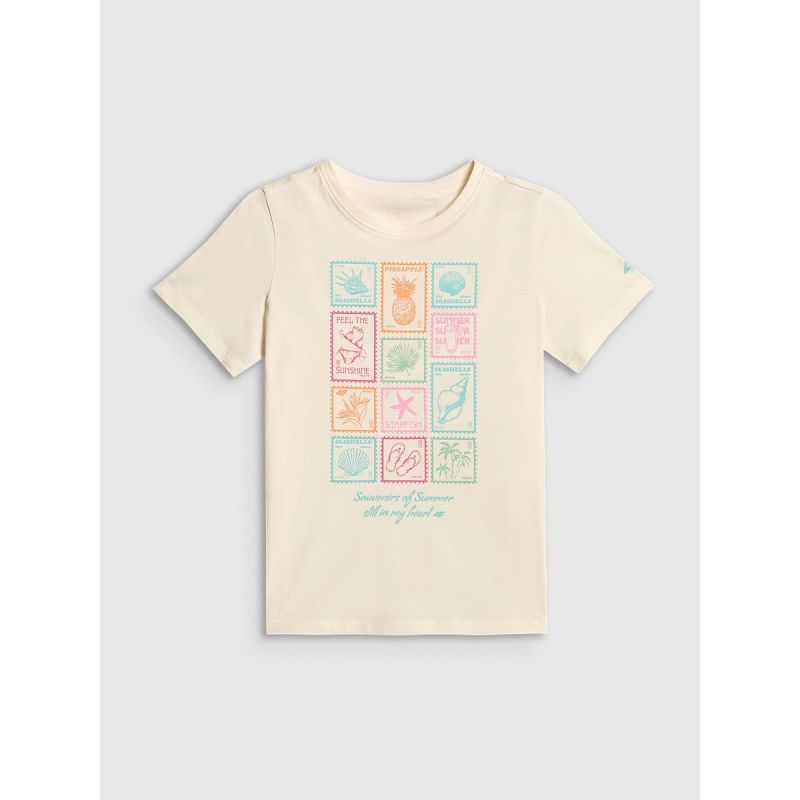 Girls' regular printed T-shirt 4F 4FJRAW26TTSHF4325-11S