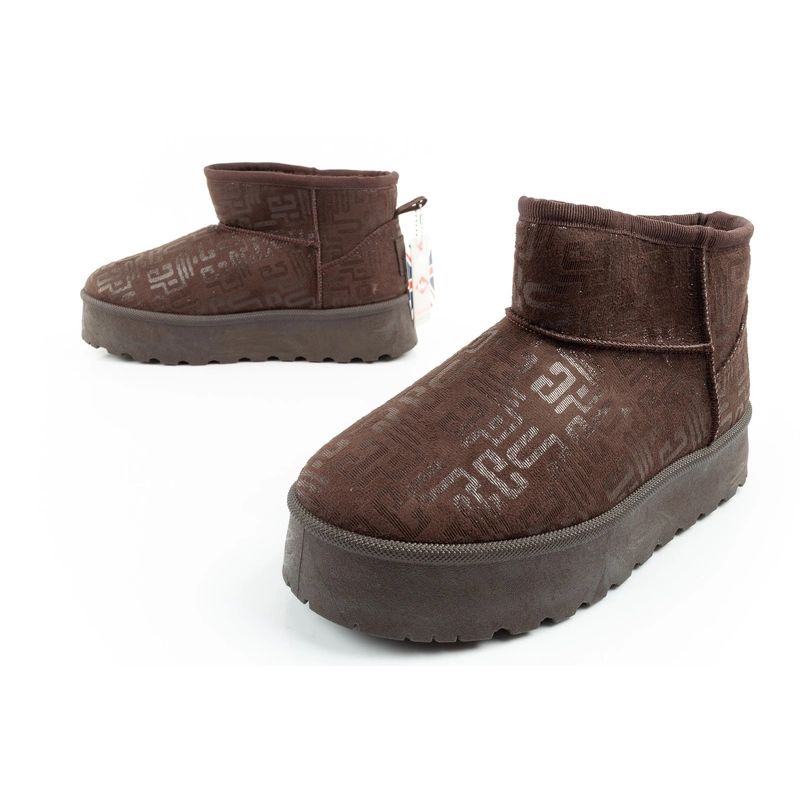 Lee Cooper women's winter snow boots, fashionable fur-lined ankle boots, dark brown Lee Cooper
