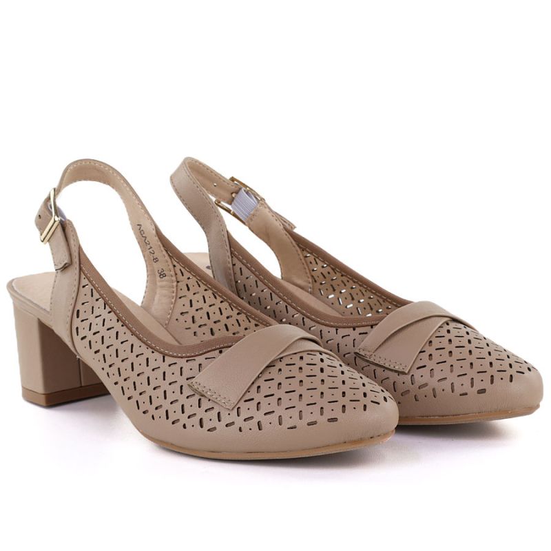 Women's openwork pumps with a strap, beige Jezzi ASA212-8 To be categorized Your Sports Performance