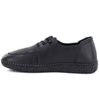 Jezzi JH01-1 comfortable black women's leather shoes
