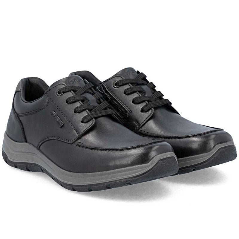 Men's comfortable leather shoes, width H, black, Rieker 03607-24