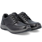 Men's comfortable leather shoes, width H, black, Rieker 03607-24