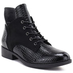 Women's patent leather ankle boots, black, Vinceza HX27-16524