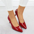 Women's patent leather pumps, red, Sergio Leone 1336 Footwear Your Sports Performance