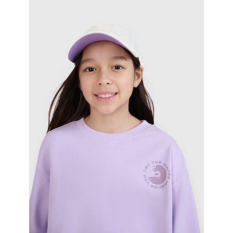 Girls' sweatshirt without a hood, 4F 4FJWSS25TSWSF1504-52S *Kategoria tymczasowa Your Sports Performance