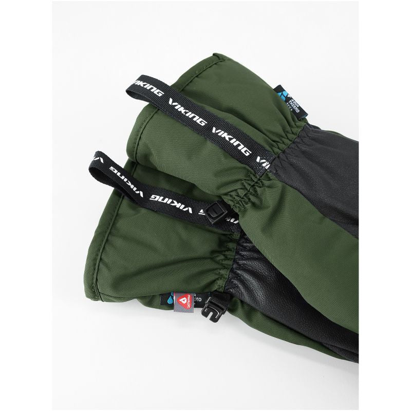 VIKING Lars Men's Ski Gloves, Green with Black Leather