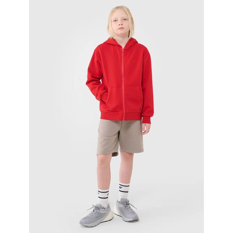 Boys' sweatshirt with a hood, zip-up, 4F 4FJWSS25TSWSM1851-62S *Kategoria tymczasowa Your Sports Performance