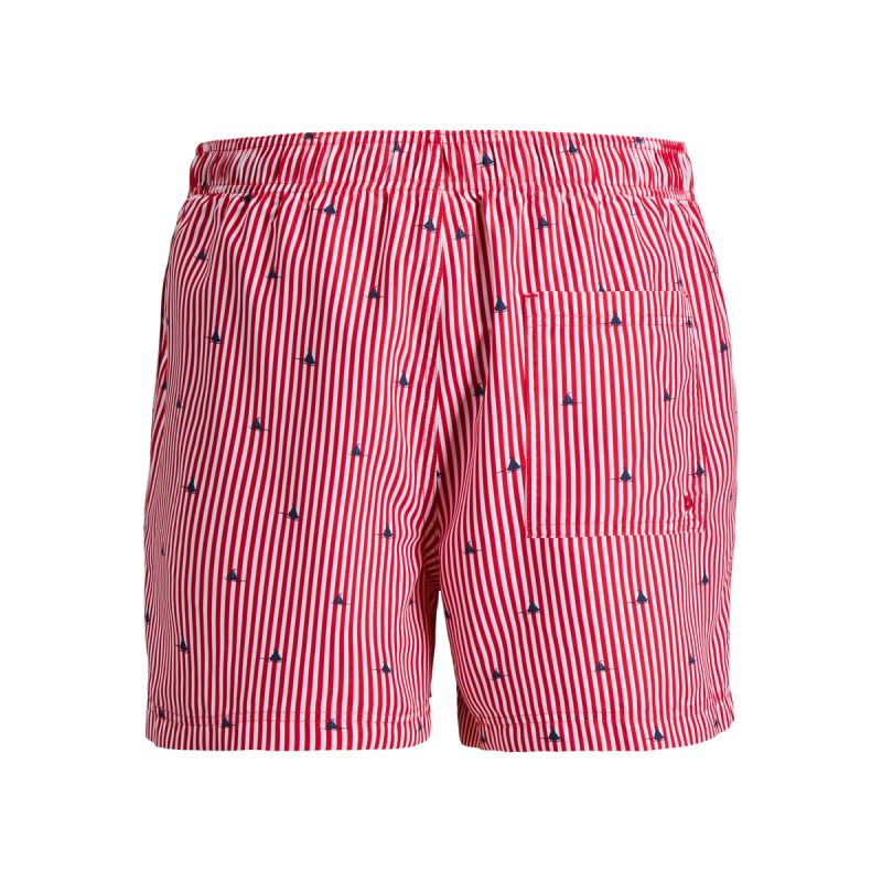 Jack&Jones men's JWHARUBA SWIM PRINTS SHORTS 12206537 TRUE RED STRIPES Jack&Jones