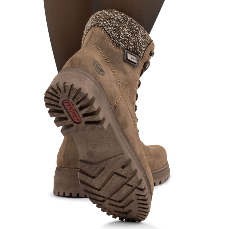 Women's comfortable brown trapper boots Rieker Y7621-25