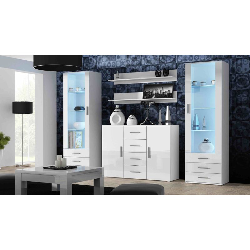 SOHO S1 display cabinet white/gloss white Bufety i witryny/Bufety i witryny na drewnianej podstawie Your Sports Performance