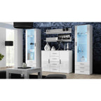 SOHO S1 display cabinet white/gloss white Bufety i witryny/Bufety i witryny na drewnianej podstawie Your Sports Performance
