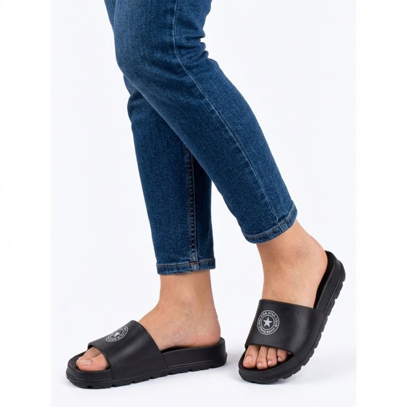 Women's pool beach flip-flops on a platform, black Big Star TT274A043 To be categorized Your Sports Performance
