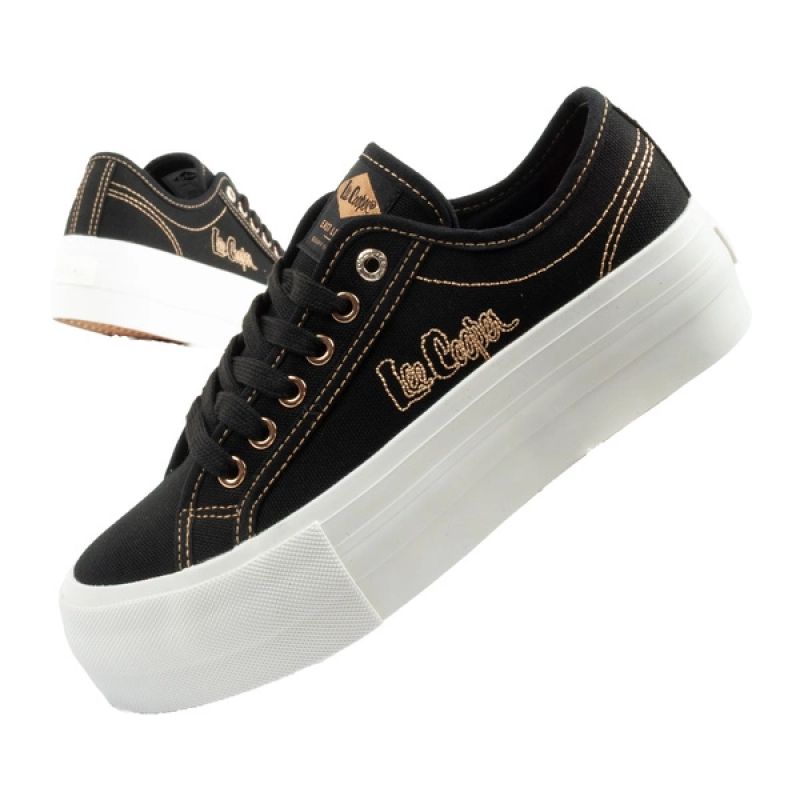 Lee Cooper women's sneakers platform black with gold In preparation Your Sports Performance