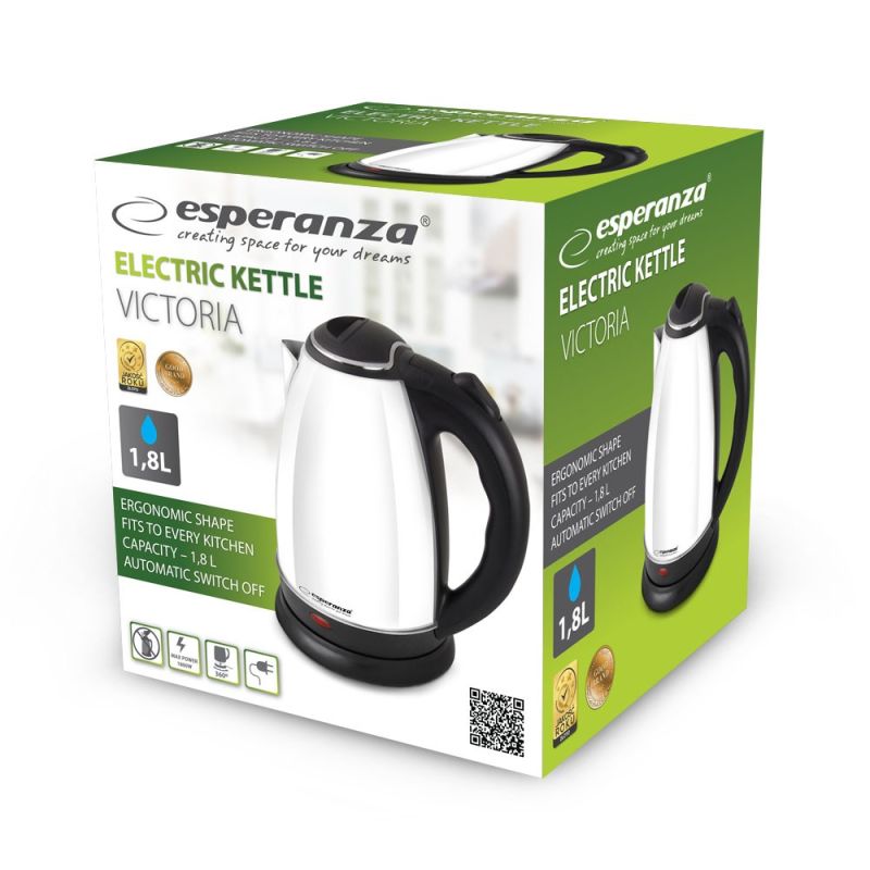 ESPERANZA ELECTRIC KETTLE VICTORIA 1.8 L WHITE EKK113W AGD - Produkty/Czajniki elektryczne Your Sports Performance