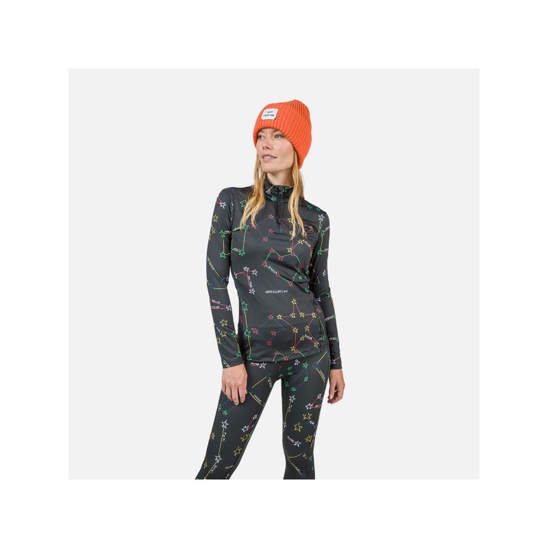 Rossignol W Booster 1/2 Zip Top Black Import z PMSport Your Sports Performance