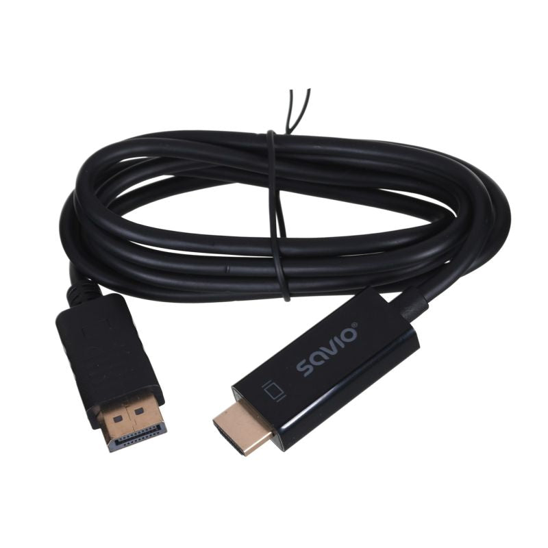 SAVIO CL-56 cable (DisplayPort M - HDMI Type A; 1.5m; black) Kable i adaptery/Kable DisplayPort Your Sports Performance