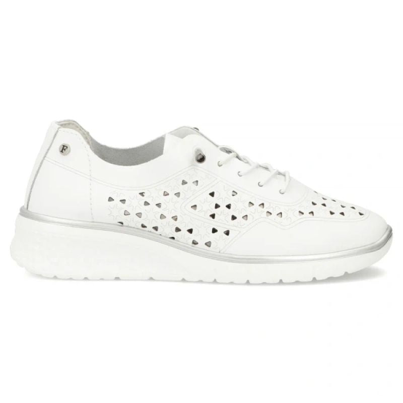 Women's leather openwork shoes, white Filippo DP6714 Filippo
