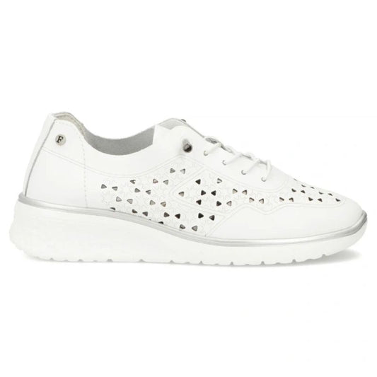 Women's leather openwork shoes, white Filippo DP6714 Filippo