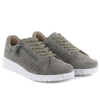 Women's leather openwork shoes on a green platform M.Daszyński 26PB17-04 M. Daszyński