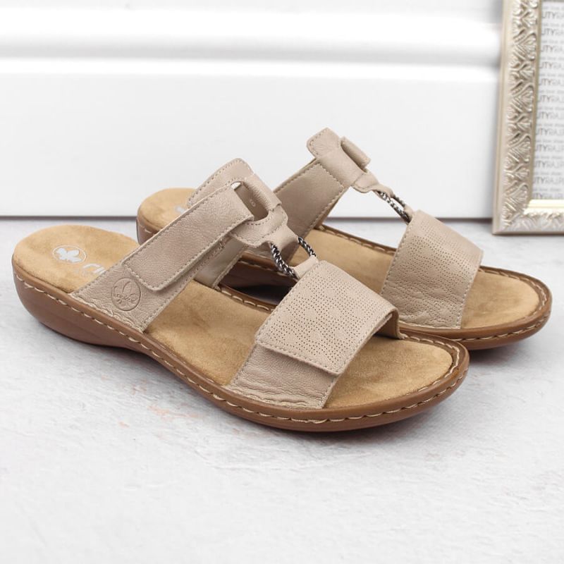 Comfortable Rieker W RKR681 beige flip-flops Footwear/Lifestyle/Rieker Your Sports Performance