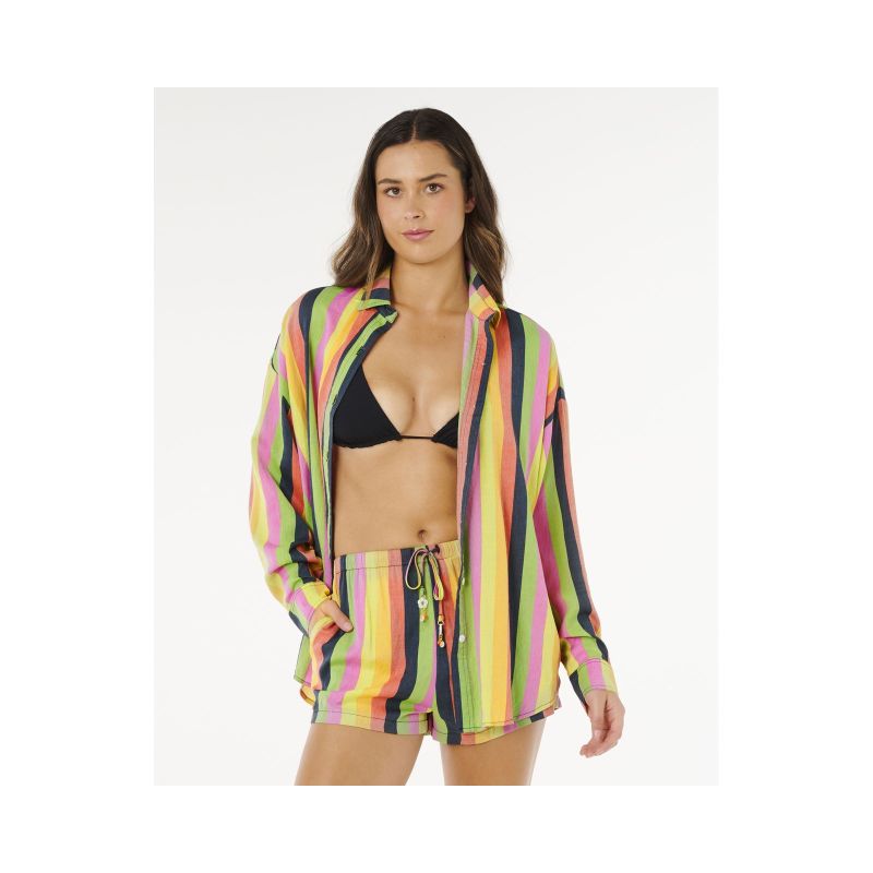 RIP CURL Neon Stripe Relaxed Shirt Multicolor