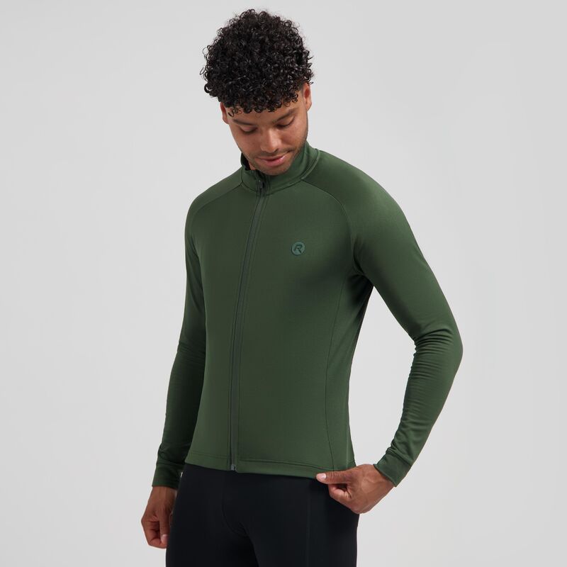 Rogelli ESSENTIAL II long sleeve t-shirt green M Rogelli/Rower/Men/Koszulki Długi Rękaw Your Sports Performance