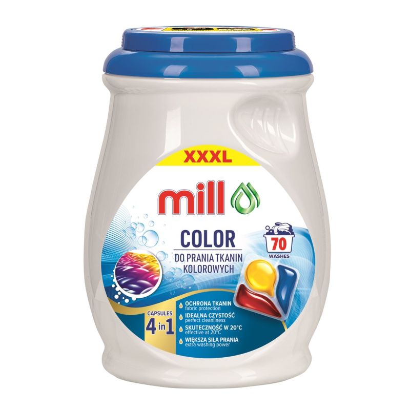 MILL PROFESSIONAL 3-pack laundry capsules, color, 70 pcs. Chemia/Kapsułki do prania Your Sports Performance