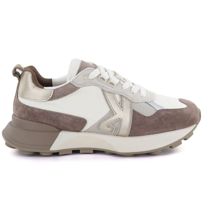 Women's leather sports shoes beige Kobbo 66954 Kobbo