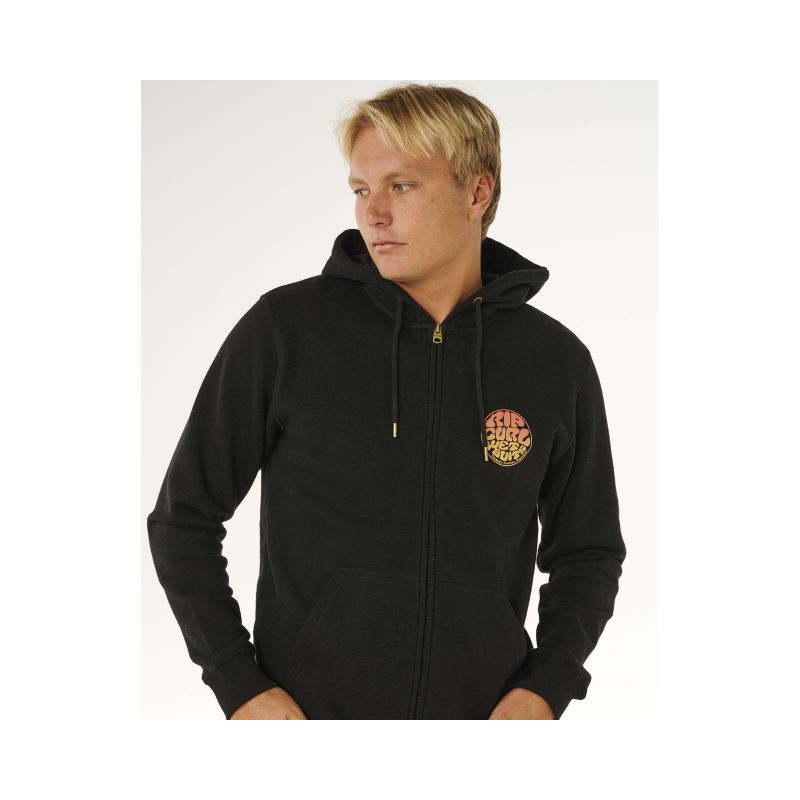 RIP CURL Wettie Passage Icon Zip Thru Men's Sweatshirt Black