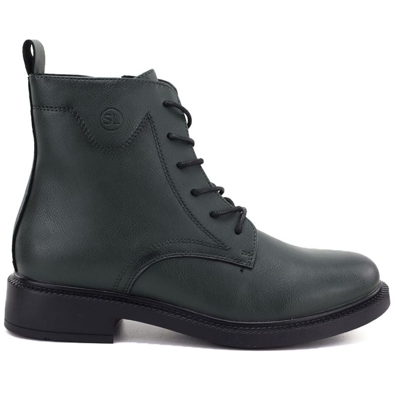 Women's leather ankle boots, green, Sergio Leone 25172-S