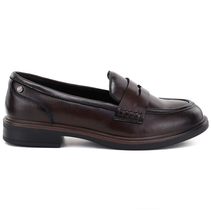 Brown leather loafers, loafers, Vinceza 133119